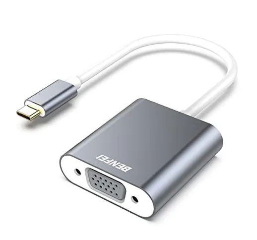 BENFEI Adattatore da USB-C a VGA, Thunderbolt 3 (USB Tipo C) a VGA Maschio a Femmina, Comp...