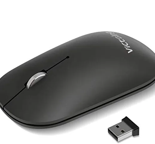 VictSing Mouse Bluetooth, Mouse Wireless Bluetooth Silenzioso, Ricevitore USB, 5 DPI Cambi...