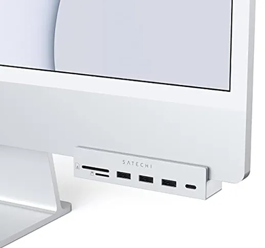 SATECHI Hub USB-C da Agganciare – Porta Dati USB-C, USB-A 3.0, Lettore schede Micro/SD – C...