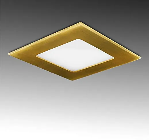 Greenice | Downlight LED Slimline Piazza 120X120 Mm 6W 480Lm 50.000H Oro | Bianco Caldo