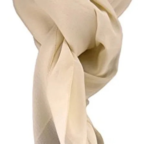 TigerTie signore chiffon foulard - beige Uni dimensione 90 cm x 90 cm - sciarpa