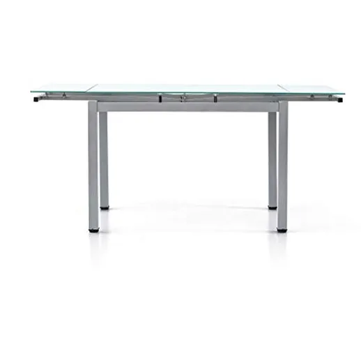 Milani Home s.r.l.s. Tavolo da Pranzo Moderno di Design ALLUNGABILE Grigio con Piano in Ve...