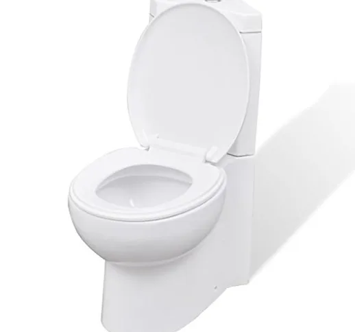 vidaXL WC Toilette in Ceramica Bagno Bianco Soft Close Sanitari Vaso Scarico