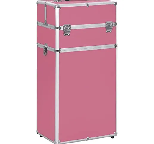 vidaXL Valigia Trolley per Cosmetici 2 Scomparti e Ripiani Estensibili Beauty Case Valiget...