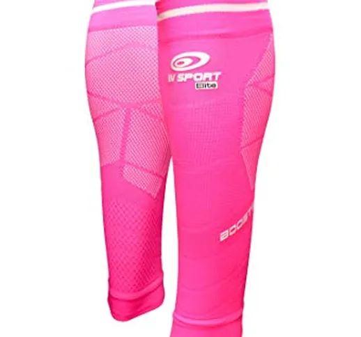 BV Sport Booster Elite Evo 2 Gambaletti Compressivi Running - Rosa Fluo, M+