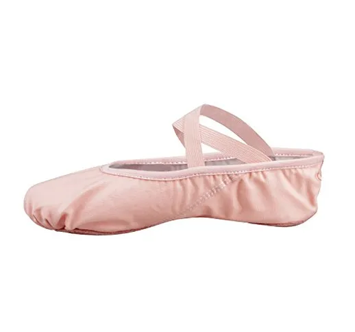 Balletto Scarpe di Tela Split Pantofole Sole di Danza Rosa 38