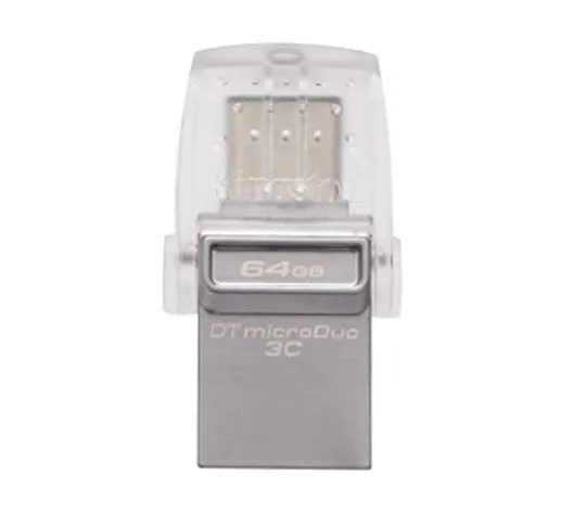 Kingston DataTraveler microDuo 3C DTDUO3C/64GB USB 3.0/3.1 Type-A e Type-C,Argento