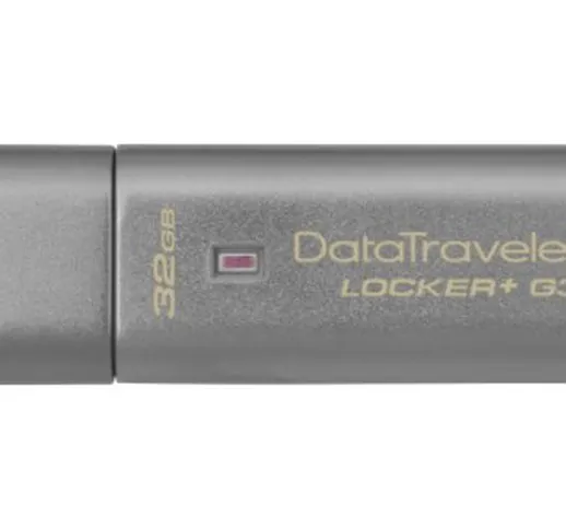Kingston Data Traveler Locker+ G3 DTLPG3/32GB, USB 3.0, Sicurezza dei Dati Personali con B...