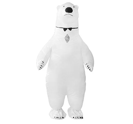 FGASAD - Costume gonfiabile a forma di orso polare bianco, ideale per feste e Halloween, c...