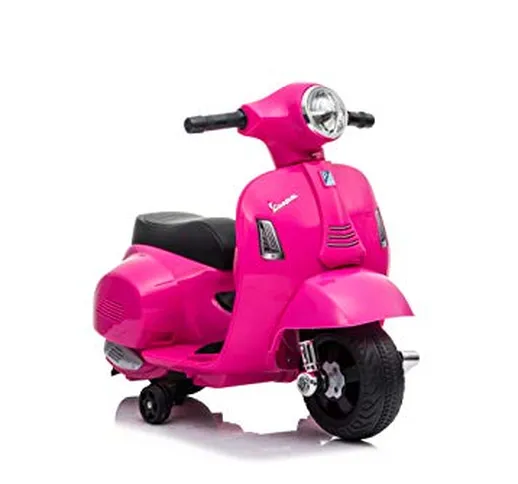 Babycar Moto Elettrica per Bambini Piaggio Mini Vespa ( Rosa ) 6 Volt con luci e Suoni Uff...