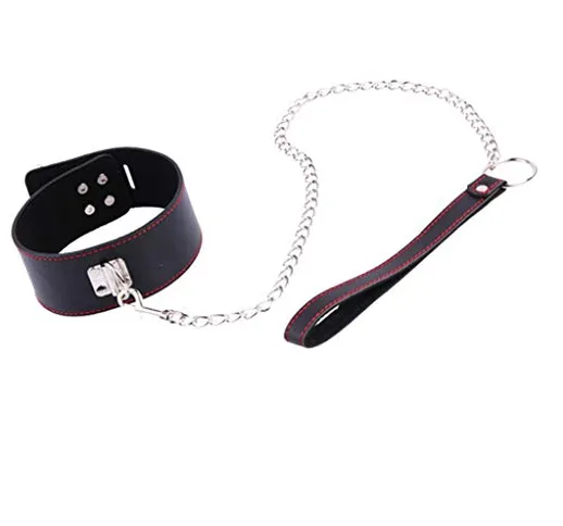 ZYAM Collare in Pelle Bondage Erotico con Collana ad Anello, Girocollo Bondage SM Fetish c...