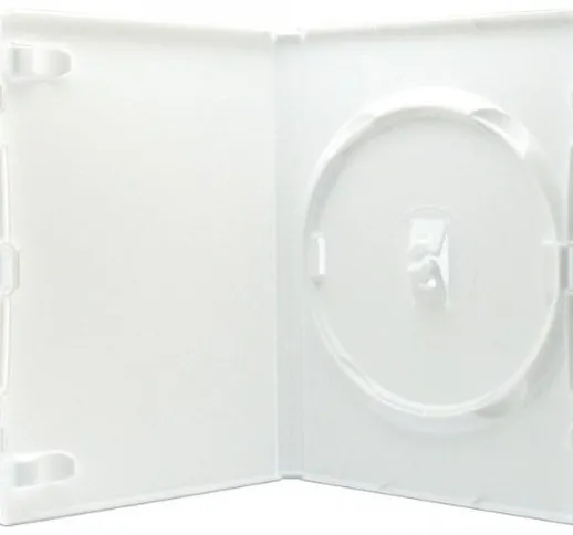Custodie per singoli DVD Amaray, confezione da 50, dorso 14 mm, bianco