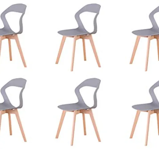 Herbalady Un set di 4 o 6 sedie, design semplice con schienale aperto. utilizzato in sala...