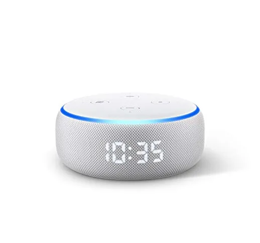 Echo Dot (3ª generazione) - Altoparlante intelligente con orologio e Alexa - Tessuto grigi...