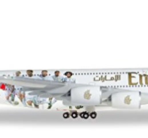 Herpa Emirates Airbus A380 529242 - Gioco in scatola "Real Madrid"