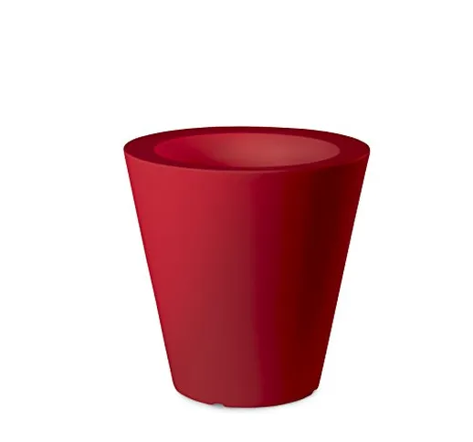 Plart Design Vaso Conico AR1917 - Vaso per Fiori, Altezza 40 cm, Colore: Rosso