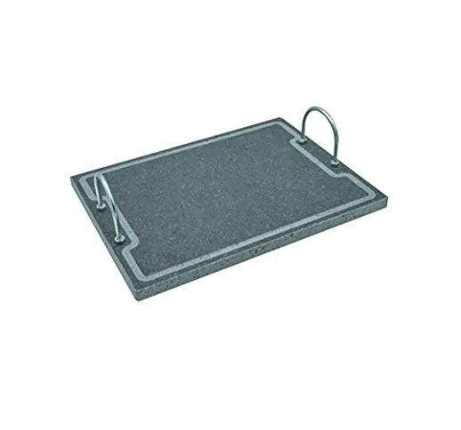 Lava Grill Plus 40x30cm BISTECCHIERA con Manici Pietra LAVICA ETNEA Piastra LEVIGATA per F...