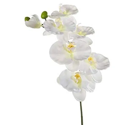 artplants.de Set 6 x Ramo di Orchidee phalaenopsis di Simulazione BASTET, Bianco, 80cm - O...