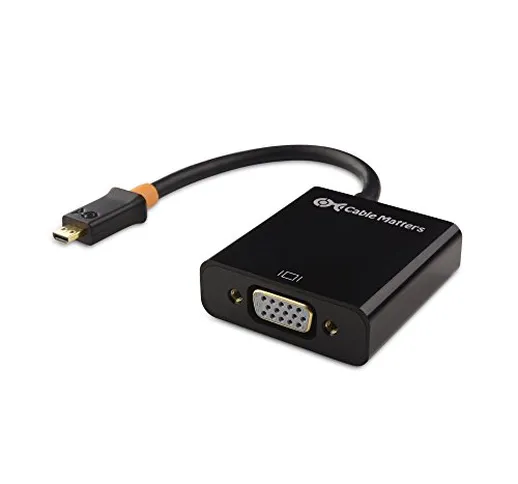 Cable Matters Adattatore da micro HDMI a VGA (convertitore da micro HDMI a VGA) in nero