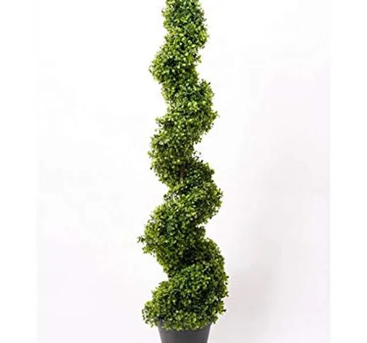 artplants.de Set di 2 x Albero Artificiale di bosso a Spirale Heinz, 125cm - Bosso di plas...