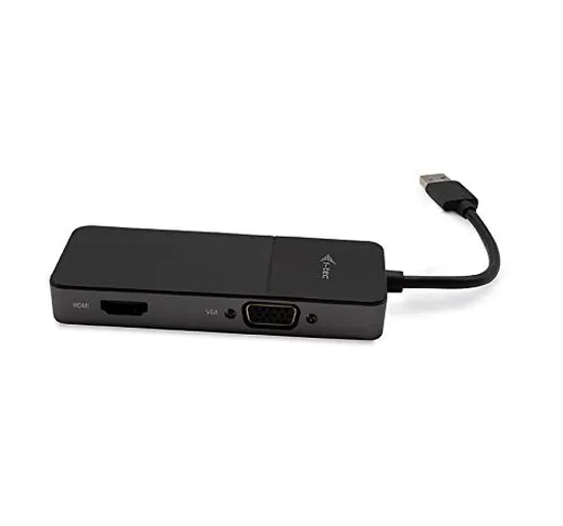 i-tec USB 3.0/USB-C Dual HDMI e VGA Adattatore Video, Compatibile con Windows, MacOS e And...