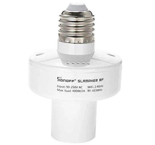 Porta lampada intelligente Sonoff Slampher, 433MHz RF & WiFi Controllo Remoto Porta lampad...