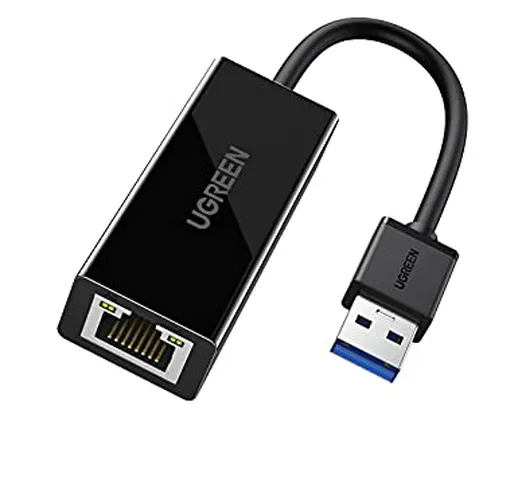 UGREEN Adattatore Ethernet USB 3.0 Gigabit 1000Mbps, USB 3.0 a LAN per Switch, Laptop, Win...