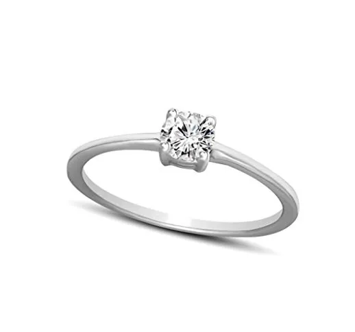 Anello solitario con diamante da 1/3 ct a 1/2 ct da donna, anello con diamante naturale in...