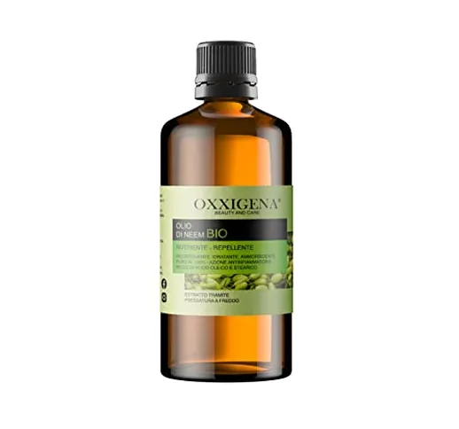 Oxxigena Olio di Neem Biologico Vergine Puro al 100% - 250 ml - Spremuto a Freddo - Idrata...