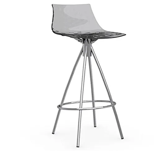 Calligaris Sgabello da bar Ice – 65 cm – fisso gambe cromate Smoke Grey