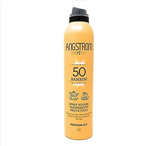 Angstrom Protect Spray Solare Trasparente, Protezione Corpo 50+ ed Intensificatore dell'Ab...