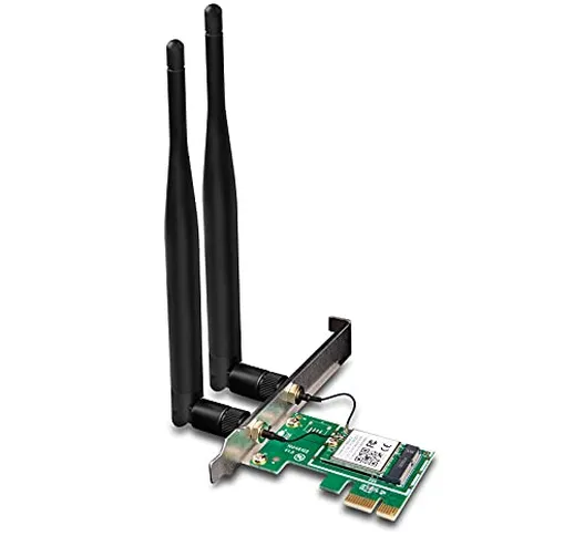 Tenda E12 Scheda di Rete PCI-E Wireless AC1200 Dual Band, 867Mbps 5GHz e 300Mpbs 2.4GHz, 2...