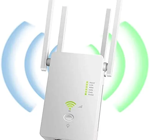 COOLEAD Ripetitore WiFi Wireless 1200Mbps WiFi Extender Access Point Dual Band 5GHz 2.4GHz...