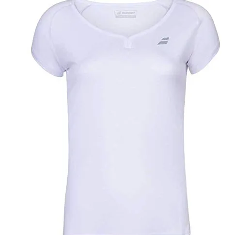 Babolat - Maglietta da ragazza Play Cap Sleeve 2020, colore: Bianco, bianco, XS-6/8A
