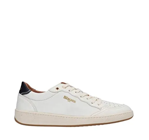 Scarpe uomo Blauer sneaker mod. Murray in pelle colore bianco