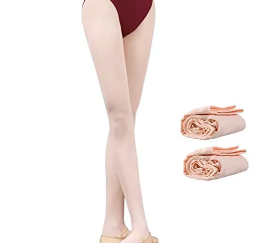 Calze per Ballerine di Danza Classica Senza Cucitura Danza Collant Balletto Bimba Donna (r...