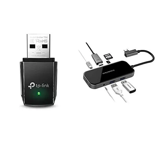 TP-Link Archer Adattatore USB Scheda di Rete, Wireless Dual-Band 1300Mbps, USB 3.0, Mini +...