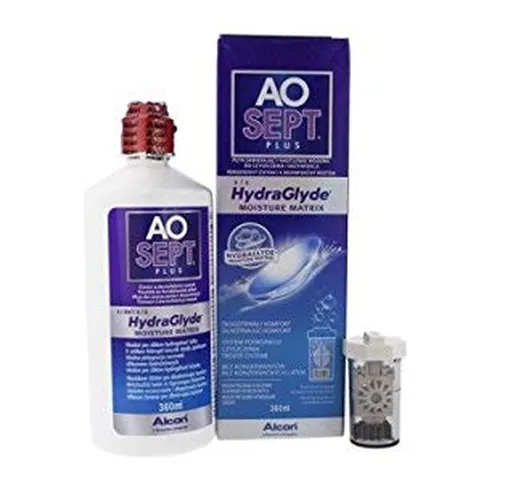 AOSEPT PLUS con Hydraglyde da 360 ml con contenitore per lenti antibatteriche