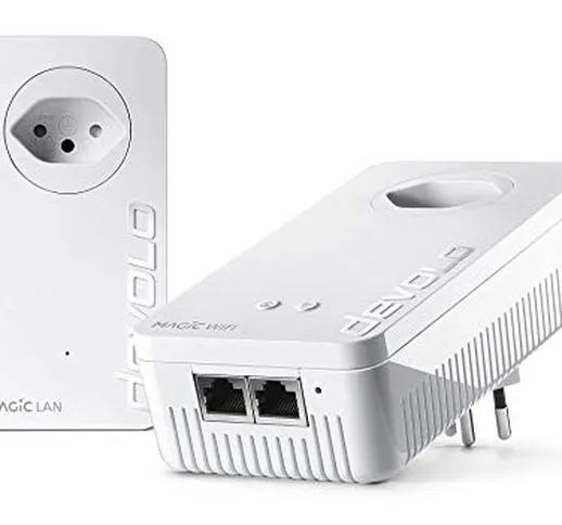 devolo Magic 2 WiFi: Fantastico kit di base Powerline, funzione WLAN, fino a 2400 Mbit/s W...