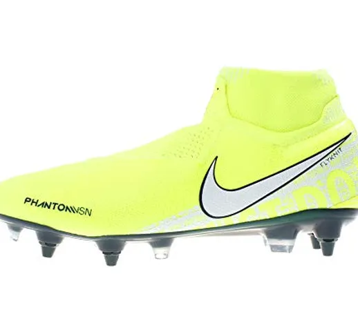 Nike Phantom Vsn Elite DF SG-PRO AC, Scarpe da Calcio Unisex-Adulto, Verde (Volt/White/Bar...