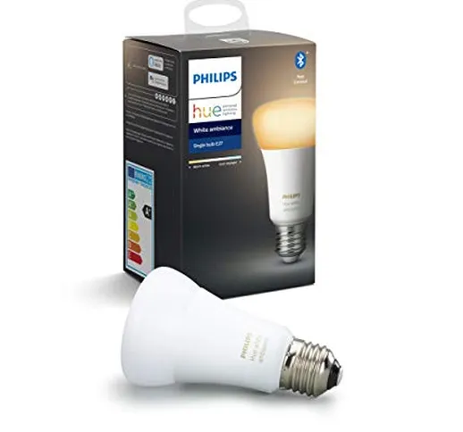 Philips Lighting Hue White Ambiance Lampadina LED Singola, con Bluetooth, da Luce Bianca C...