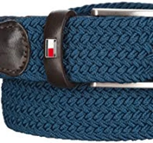 Tommy Hilfiger AM0AM03317-902 New Adan Belt 3.5 Cintura Elastica Uomo ROYAL BLUE