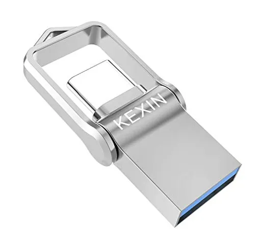 KEXIN Chiavetta USB 64GB 3.0 + USB C OTG Chiavette Memoria USB Tipo C Pendrive Impermeabil...