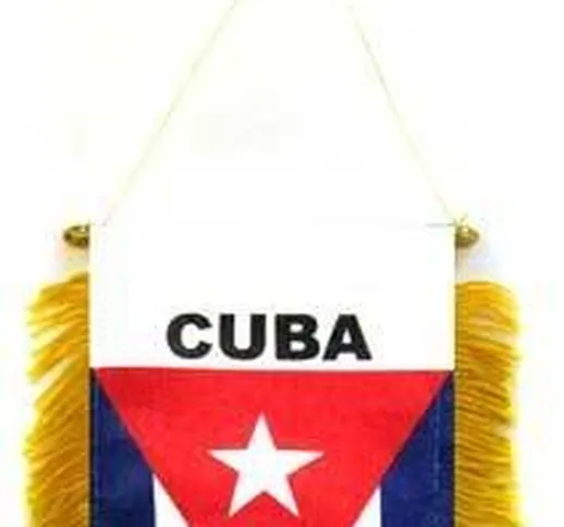 AZ FLAG Gagliardetto Cuba 15x10cm con Ventosa - BANDIERINA per Auto Cubana 10 x 15 cm