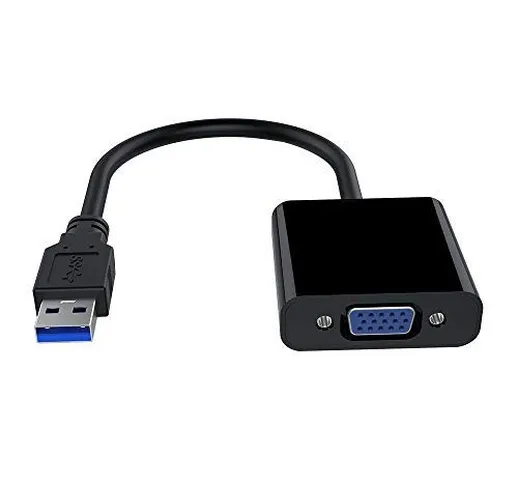 AILOVA Adattatore Da USB A VGA, 0,3 M Da USB 2.0/3.0 A VGA Portatile Adattatore Multi-Disp...