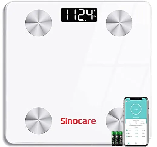 Sinocare Bilancia Pesapersone Digitale, Bilancia Impedenziometrica Professionale con 13 In...