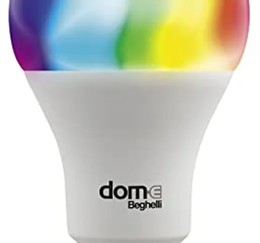 Dom-e Beghelli Lampadina LED E27 Alexa Smart GOCCIA 11W RGB-CCT WiFi - Lampada Compatibile...