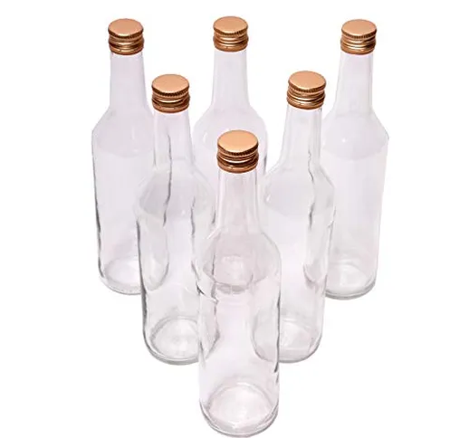 Set di 6 bottiglie di vetro da 500 ml (0,5 l) con tappo a vite, 6 pezzi in un set di alta...