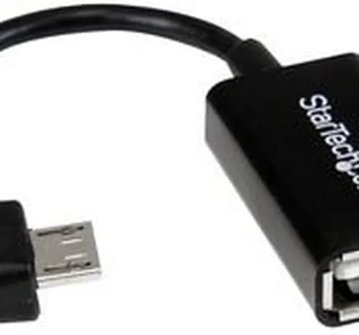 StarTech.Com Cavo Adatattore Micro USB a USB Femmina Angolato a Destra OTG da Viaggio, Con...