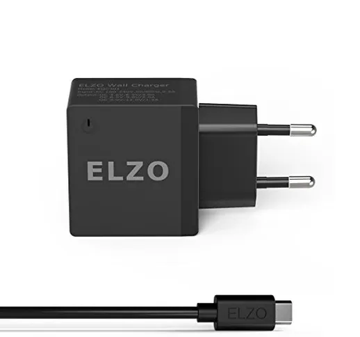 Elzo Quick Charge 3.0 Caricatore USB a muro 18W, Portatile Caricatore da Parete per LG G6,...